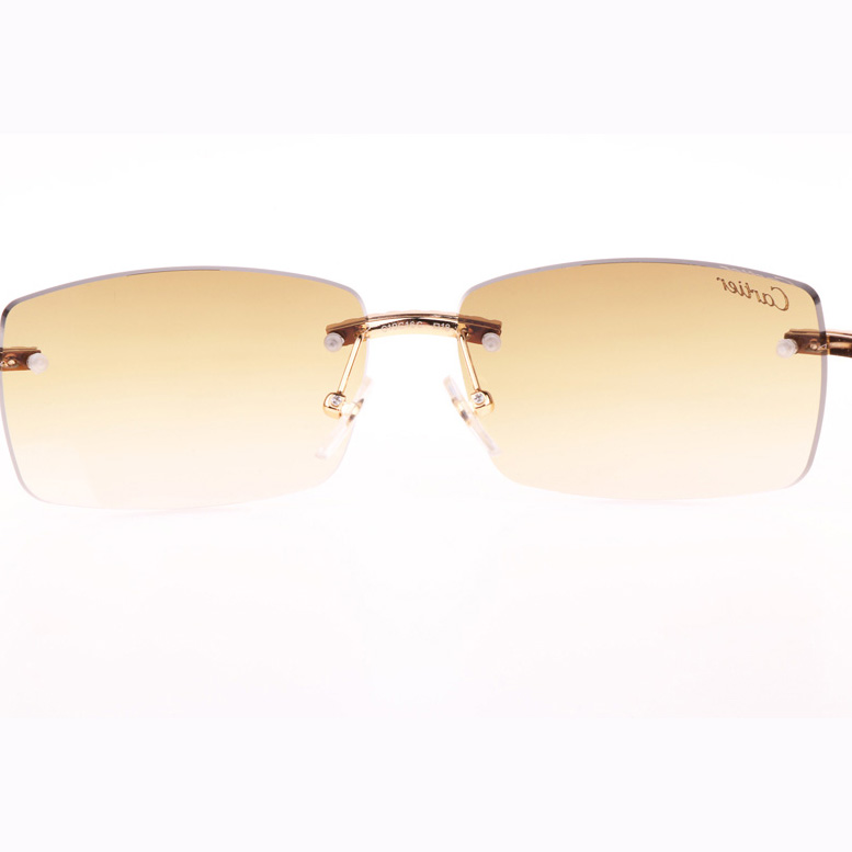 Cartier CT 3524012 Big Diamond Black Wood Sunglasses In Gold Brown - EUR FASHION