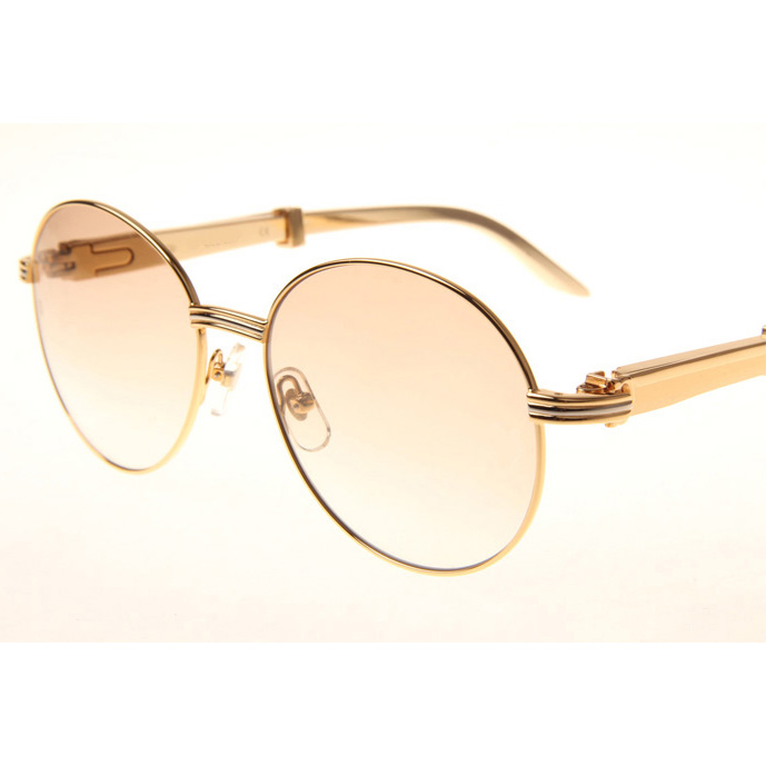 Cartier CT1990-0692 Gold Stainless Steel Sunglasses In Gold Brown - EUR FASHION