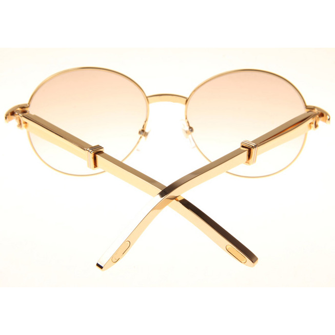 Cartier CT1990-0692 Gold Stainless Steel Sunglasses In Gold Brown - EUR FASHION