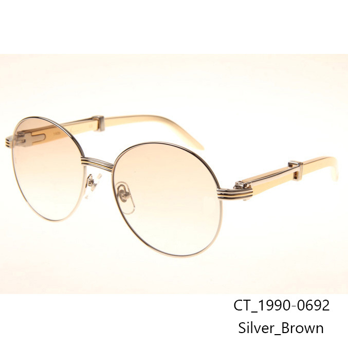 Cartier CT1990-0692 Gold Stainless Steel Sunglasses In Silver Brown - EUR FASHION