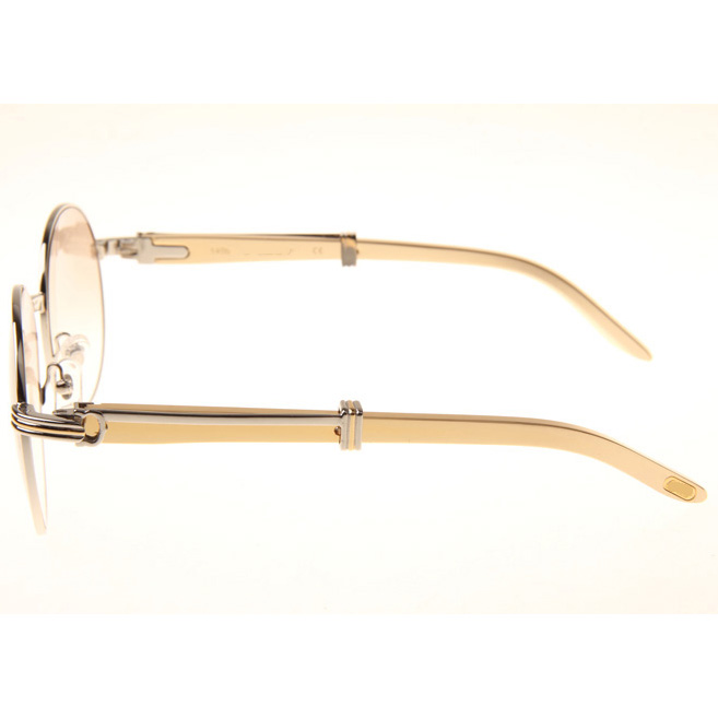 Cartier CT1990-0692 Gold Stainless Steel Sunglasses In Silver Brown - EUR FASHION