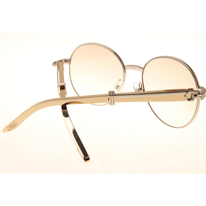 Cartier CT1990-0692 Gold Stainless Steel Sunglasses In Silver Brown - EUR FASHION