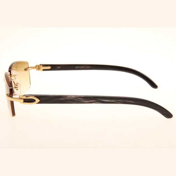 Cartier CT_3524012 Black Grey Buffalo Sunglasses In Gold Brown - EUR FASHION