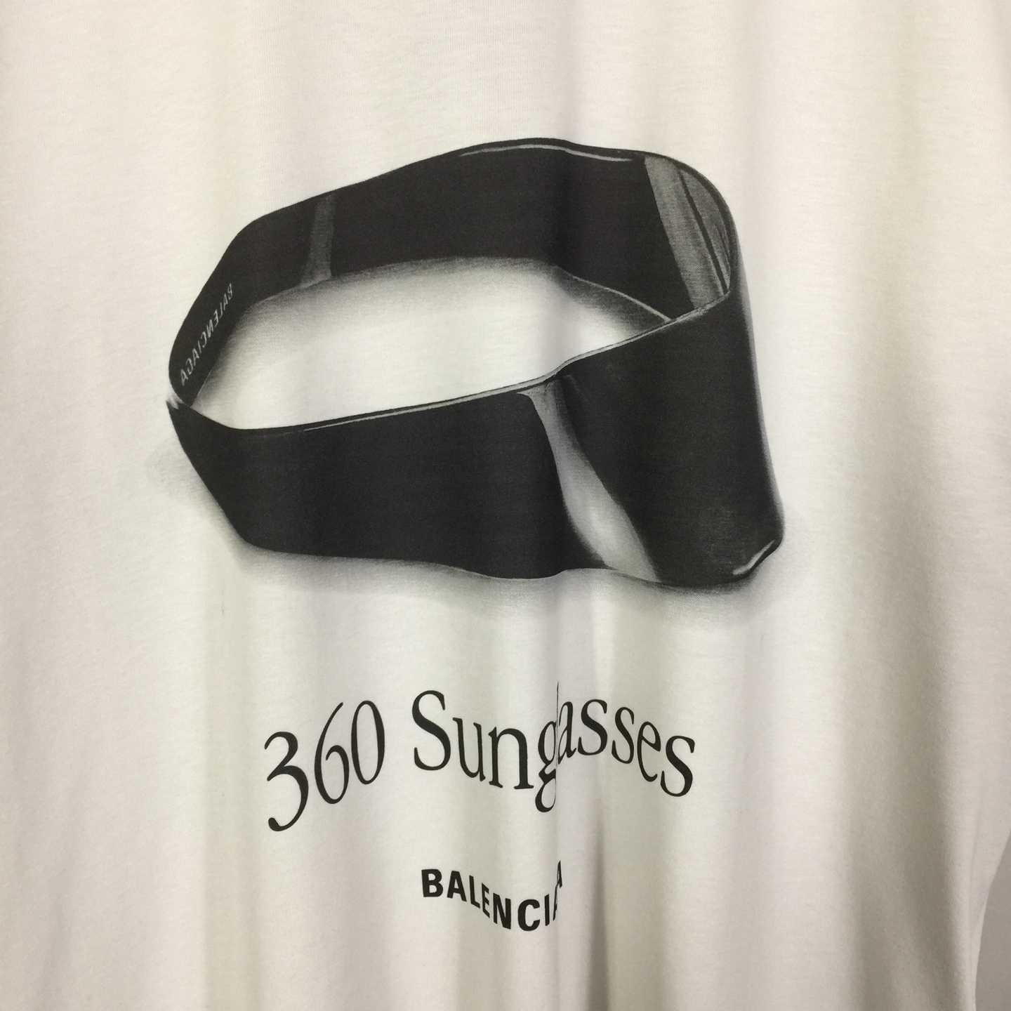 Balenciaga 360 Sunglasses T-Shirt Medium Fit In Dirty White Dry Jersey - EUR FASHION