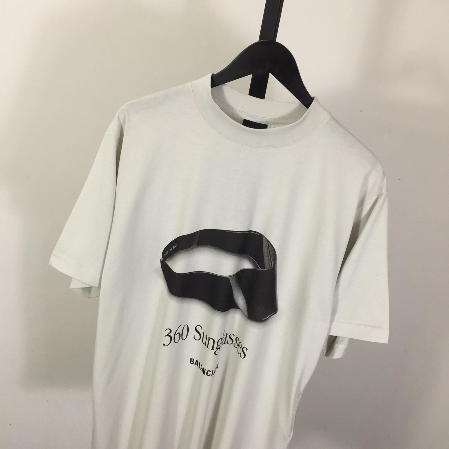 Balenciaga 360 Sunglasses T-Shirt Medium Fit In Dirty White Dry Jersey - EUR FASHION