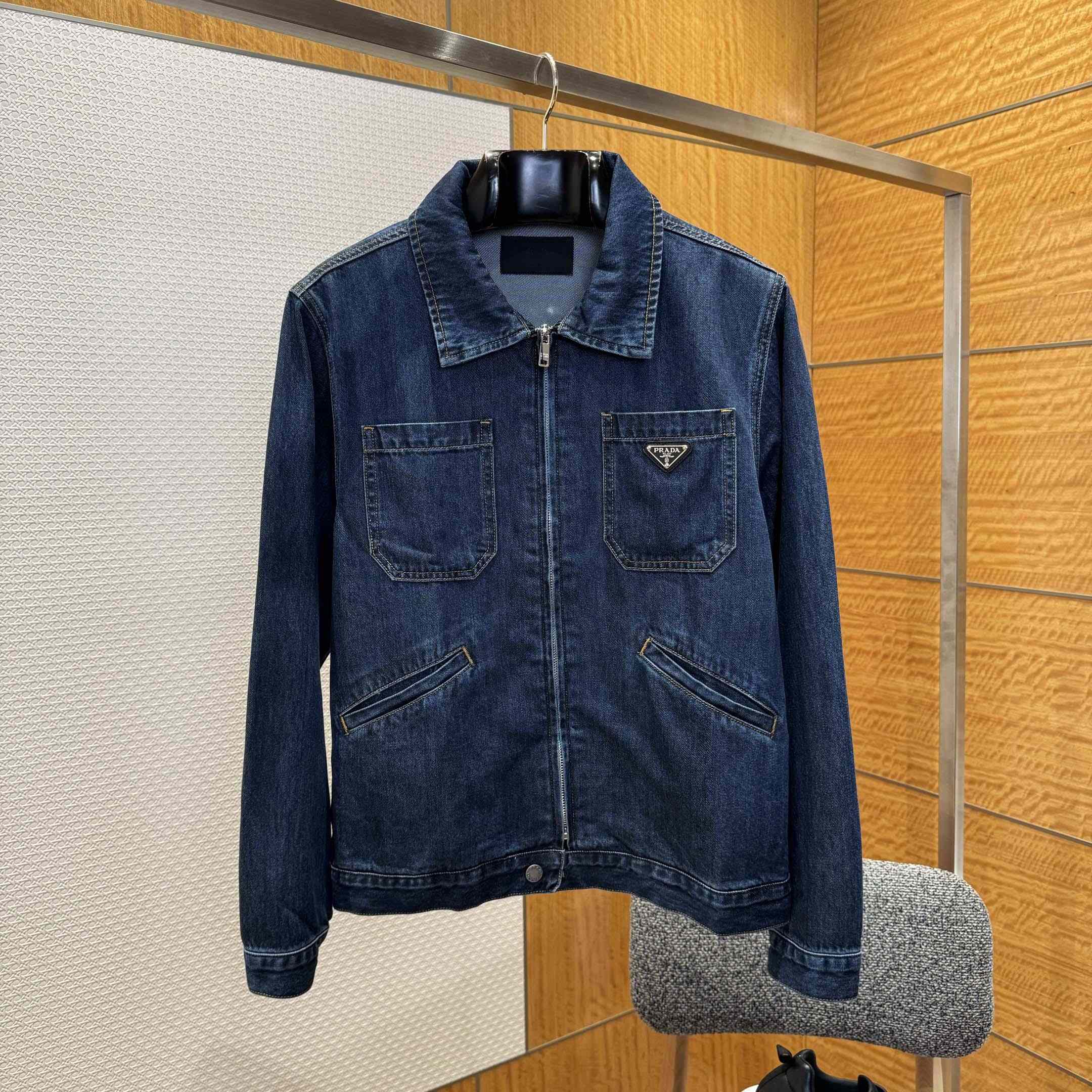 Prada Light Denim Zipper Jacket - EUR FASHION