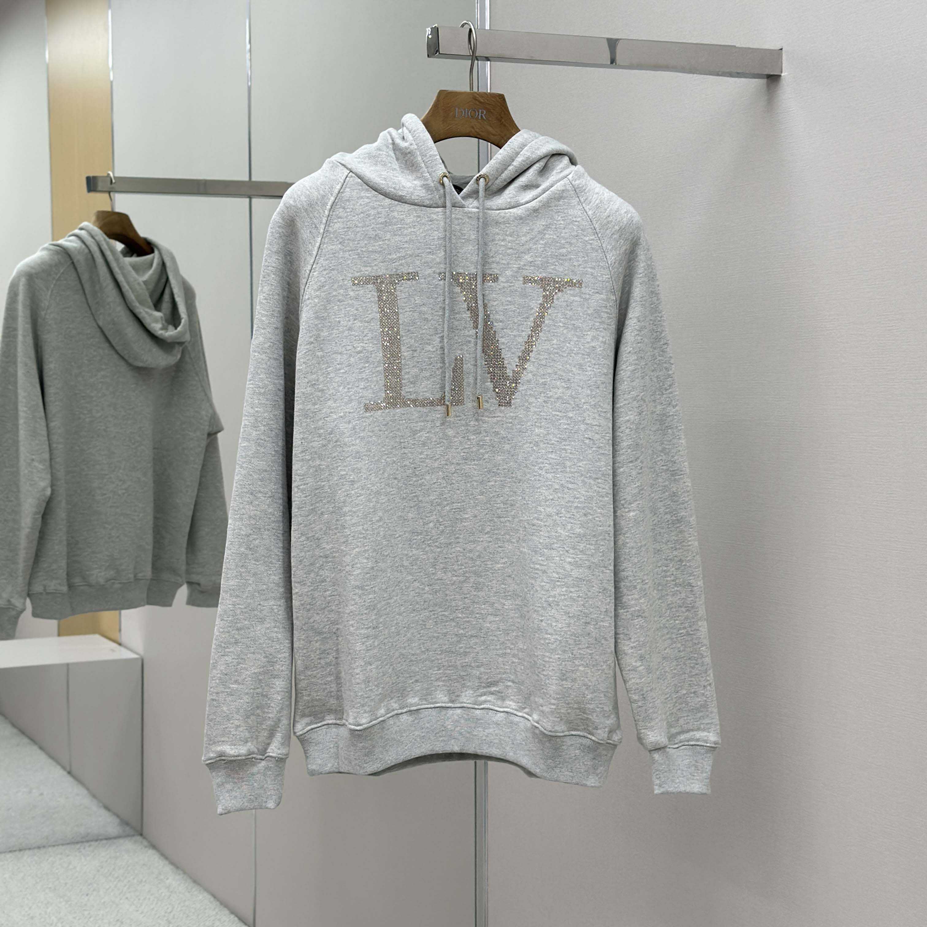 Louis Vuitton Rhinestone Signature Hoodie   1AIBLF - EUR FASHION