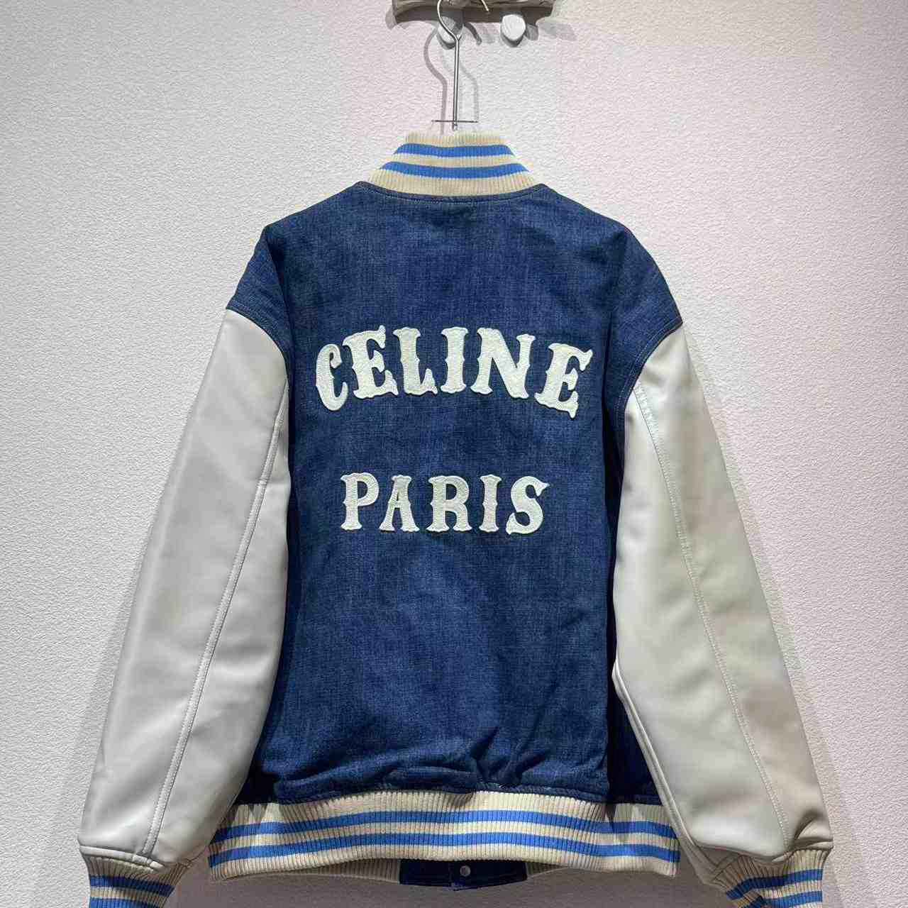 Celine Loose Triomphe Teddy In Trail Wash Denim - EUR FASHION