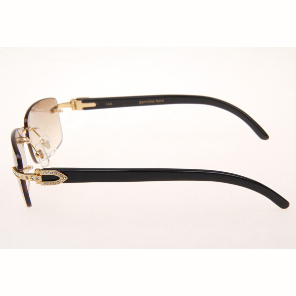 Cartier CT_3524012 Diamond Black Buffalo Eyeglasses In Gold Brown - EUR FASHION