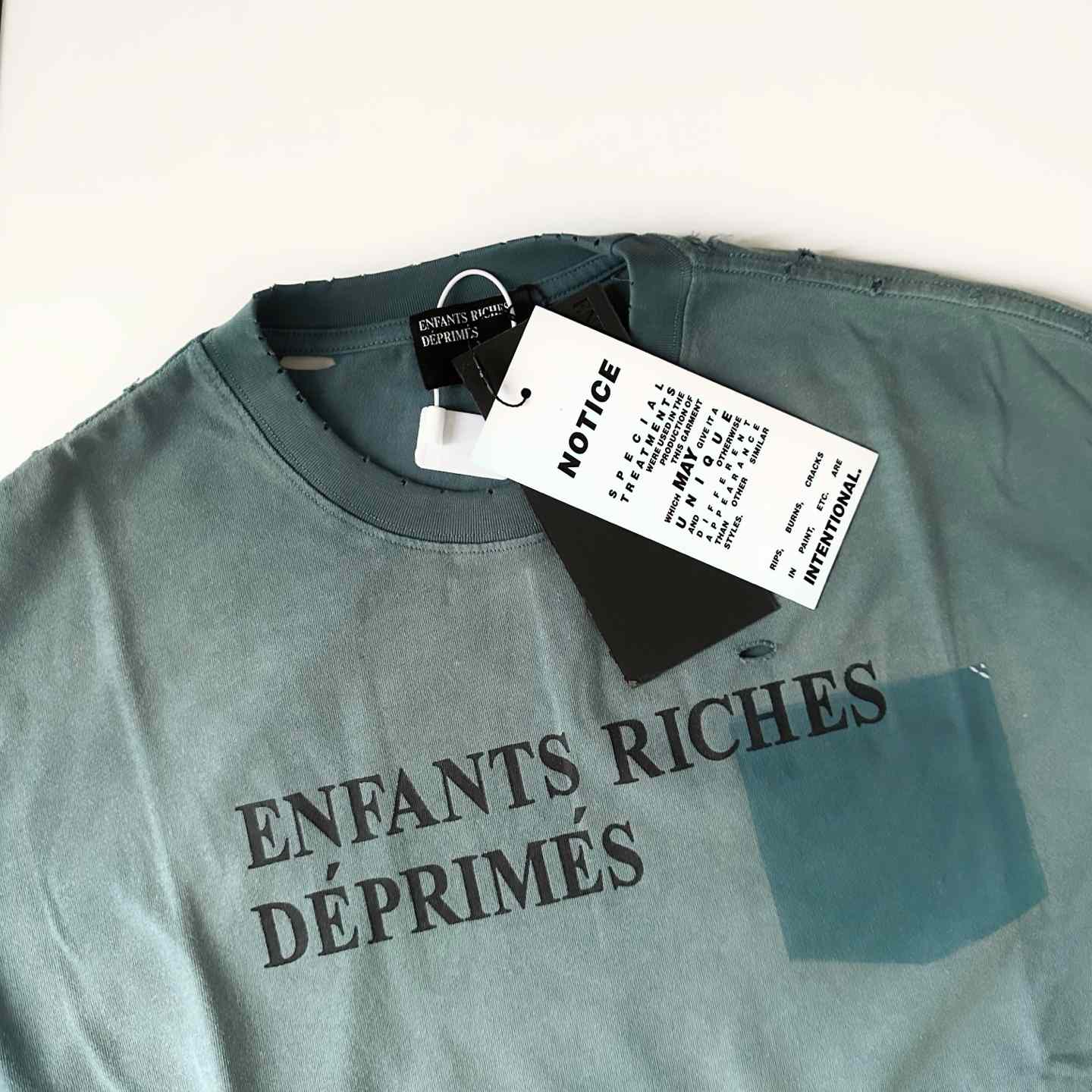 Enfants Riches Déprimés Classic Logo Long-Sleeve T-Shirt 'Stained Blue' - EUR FASHION