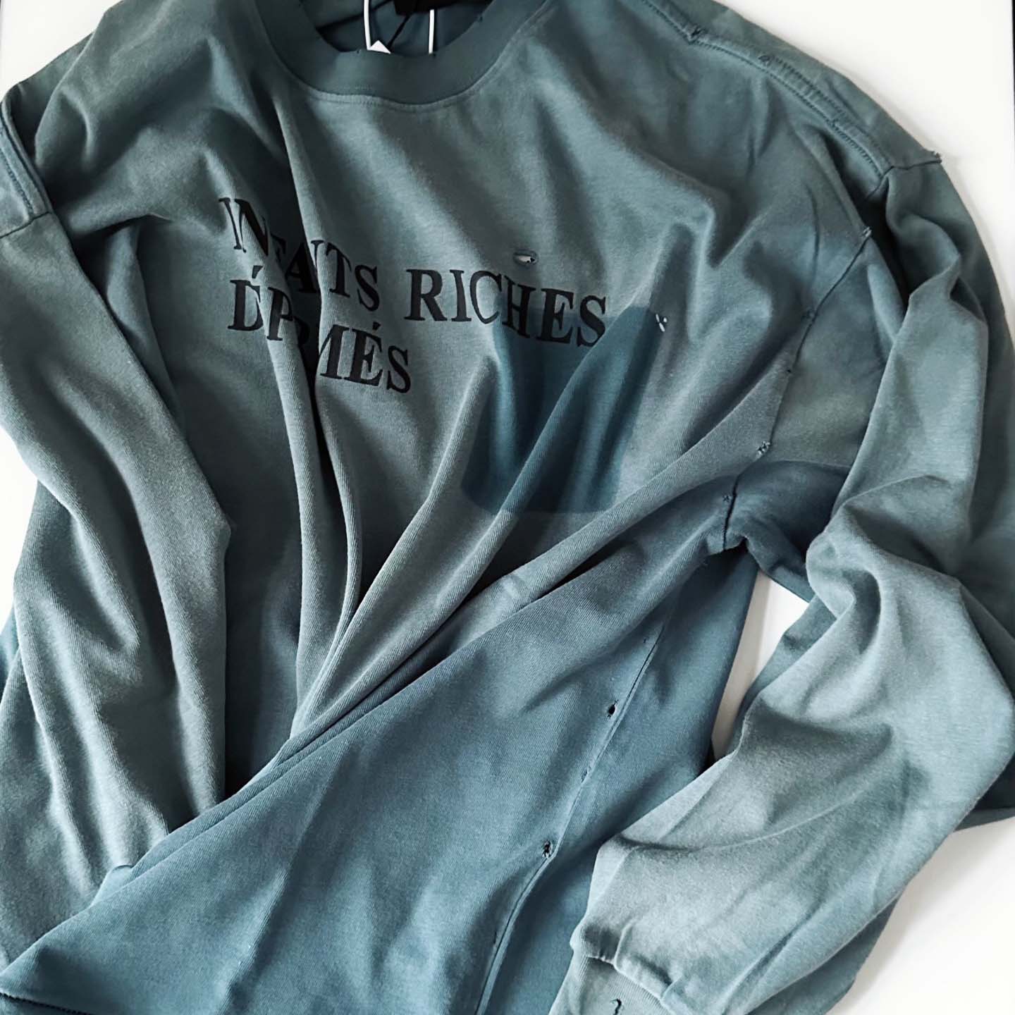 Enfants Riches Déprimés Classic Logo Long-Sleeve T-Shirt 'Stained Blue' - EUR FASHION