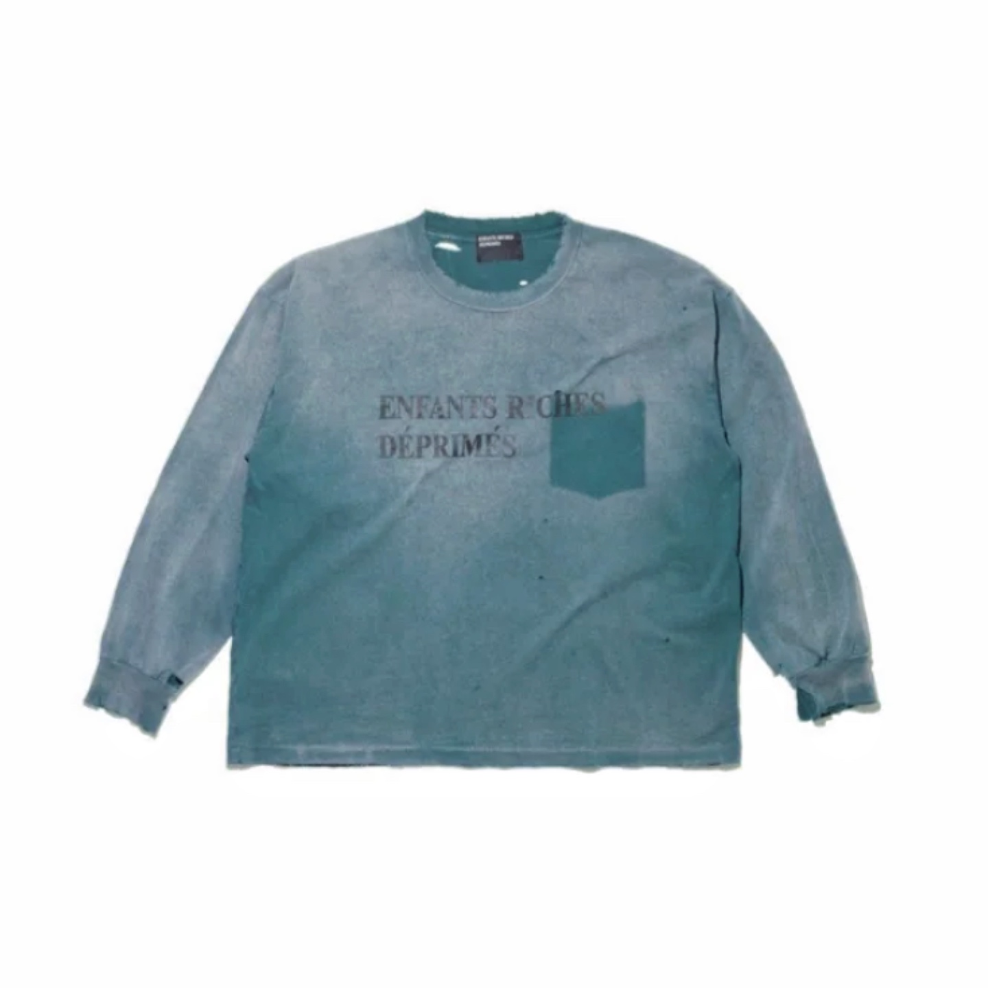 Enfants Riches Déprimés Classic Logo Long-Sleeve T-Shirt 'Stained Blue' - EUR FASHION