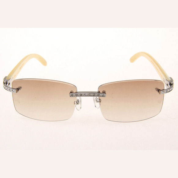 Cartier CT_3524012 Diamond White Buffalo Sunglasses In Silver Brown - EUR FASHION