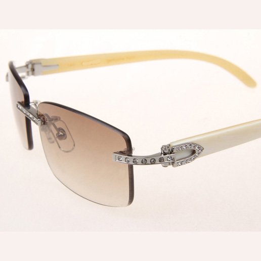 Cartier CT_3524012 Diamond White Buffalo Sunglasses In Silver Brown - EUR FASHION