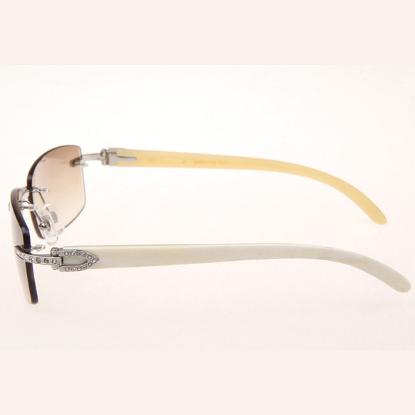 Cartier CT_3524012 Diamond White Buffalo Sunglasses In Silver Brown - EUR FASHION