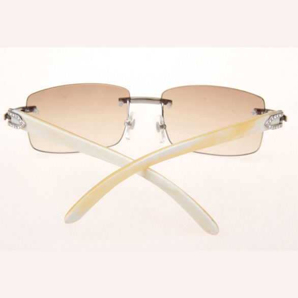 Cartier CT_3524012 Diamond White Buffalo Sunglasses In Silver Brown - EUR FASHION
