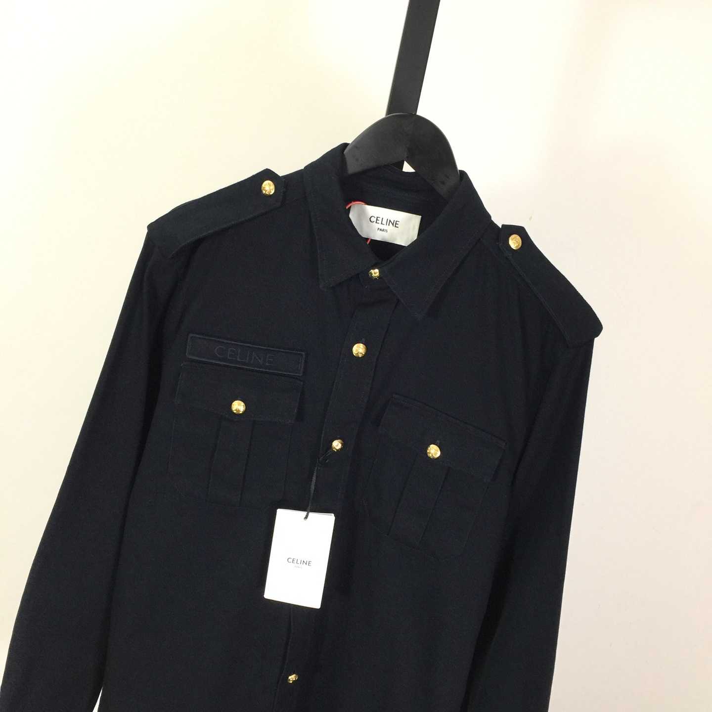 Celine Military Shirt In Cotton Wool Twill - EUR FASHION