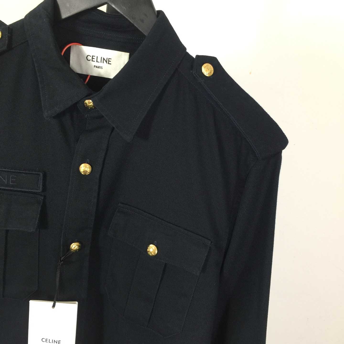 Celine Military Shirt In Cotton Wool Twill - EUR FASHION
