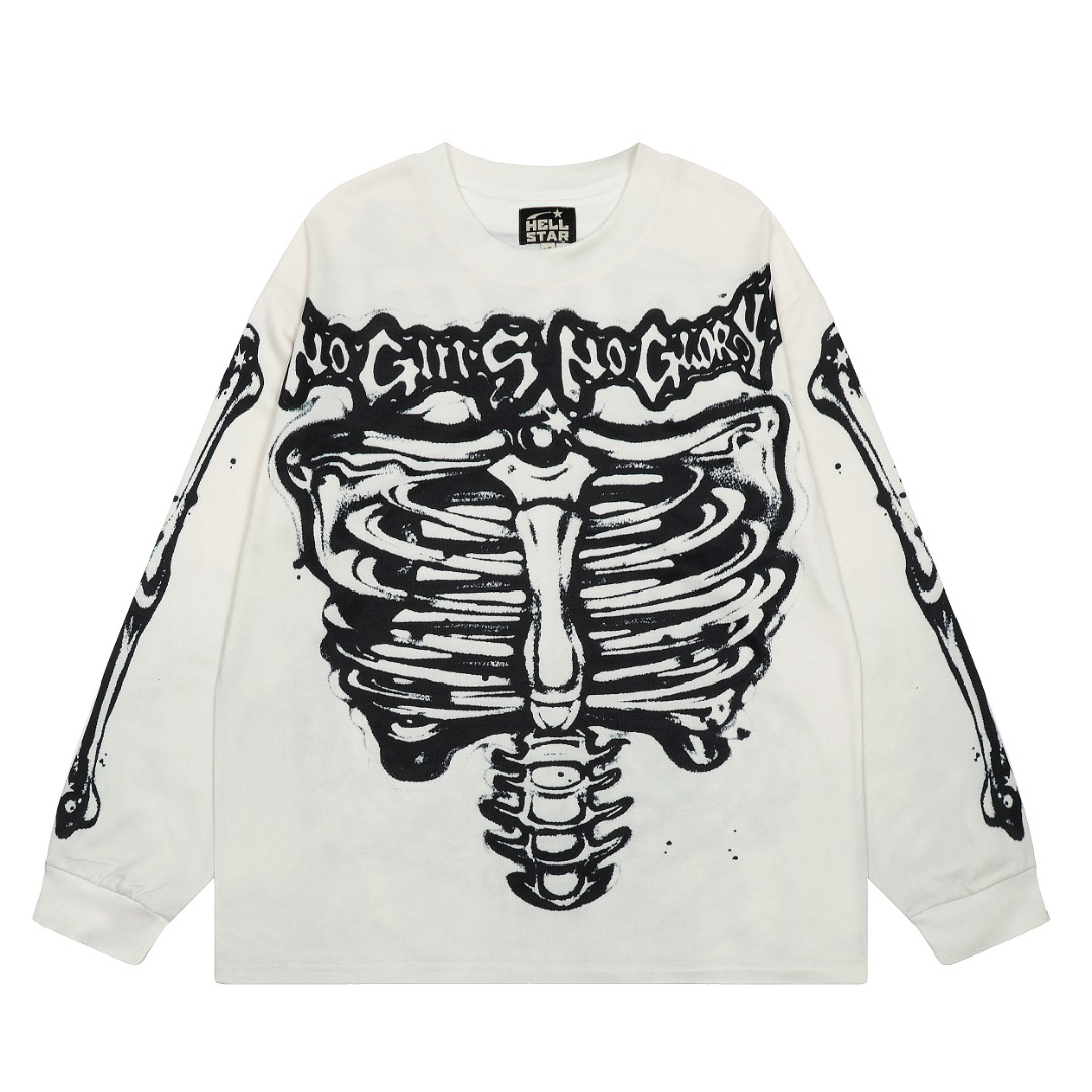 Hellstar Airbrushed Bones Longsleeve Shirt - EUR FASHION