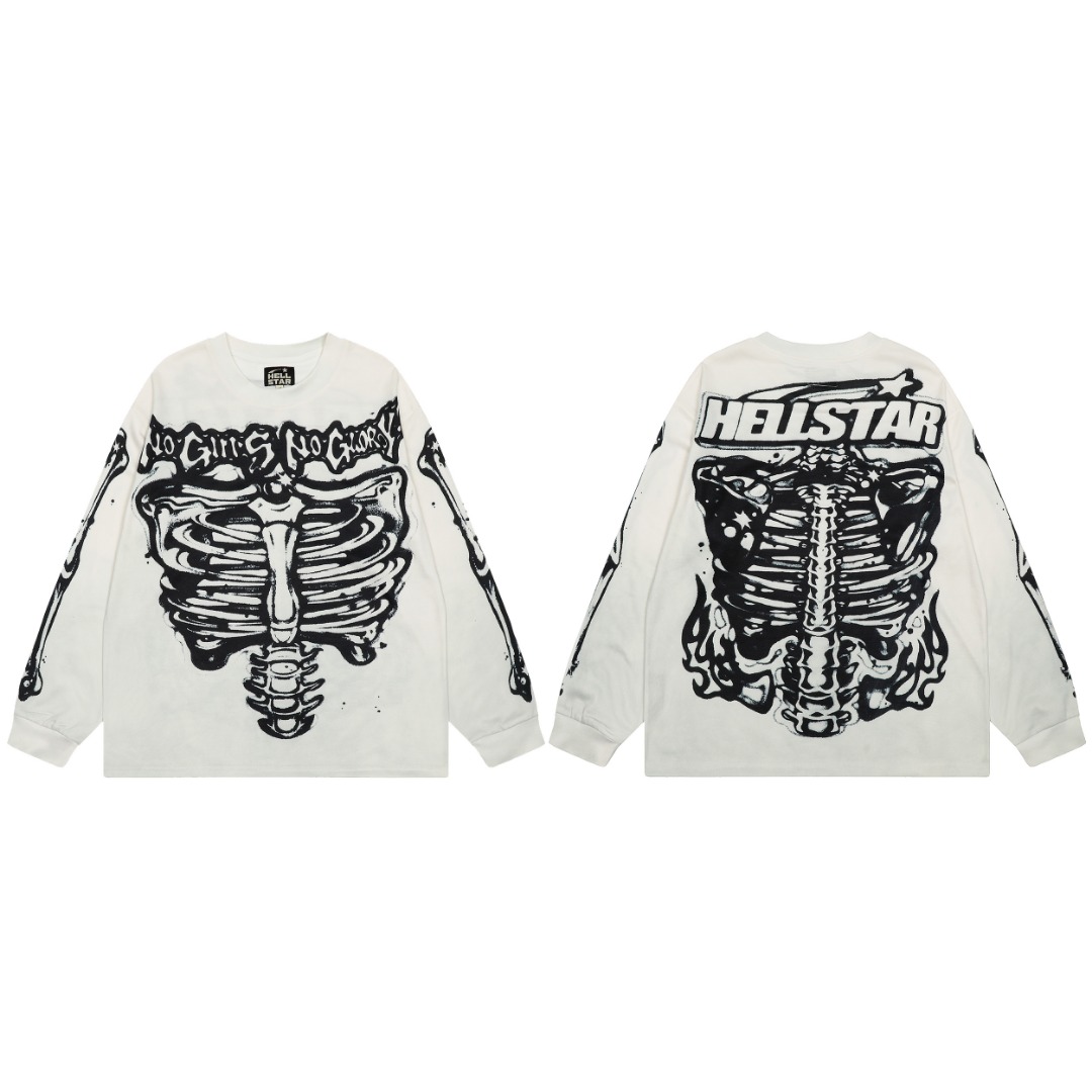 Hellstar Airbrushed Bones Longsleeve Shirt - EUR FASHION