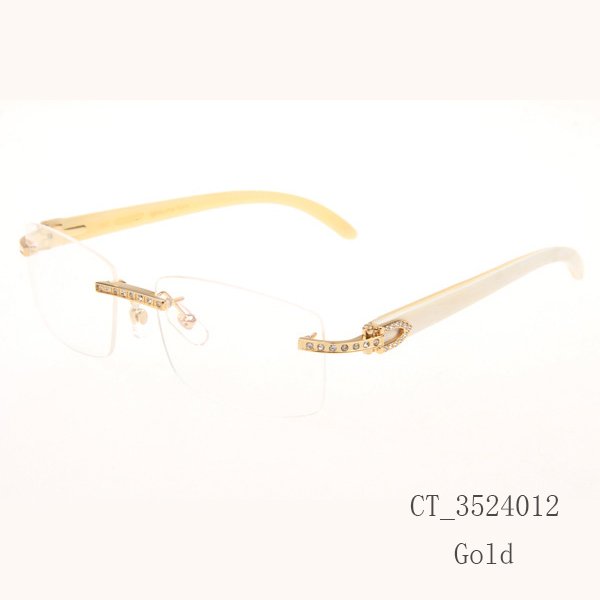 Cartier CT_3524012 Diamond White Buffalo Eyeglasses In Gold - EUR FASHION