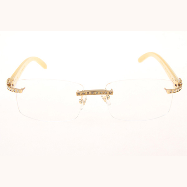 Cartier CT_3524012 Diamond White Buffalo Eyeglasses In Gold - EUR FASHION