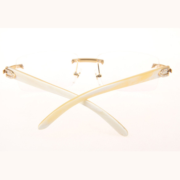 Cartier CT_3524012 Diamond White Buffalo Eyeglasses In Gold - EUR FASHION