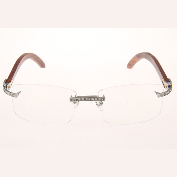 Cartier CT_3524012 Diamond Wood Eyeglasses In Silver - EUR FASHION
