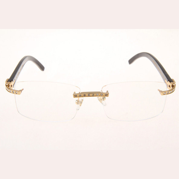 Cartier CT_3524012 Diamond Black Buffalo Eyeglasses In Gold - EUR FASHION