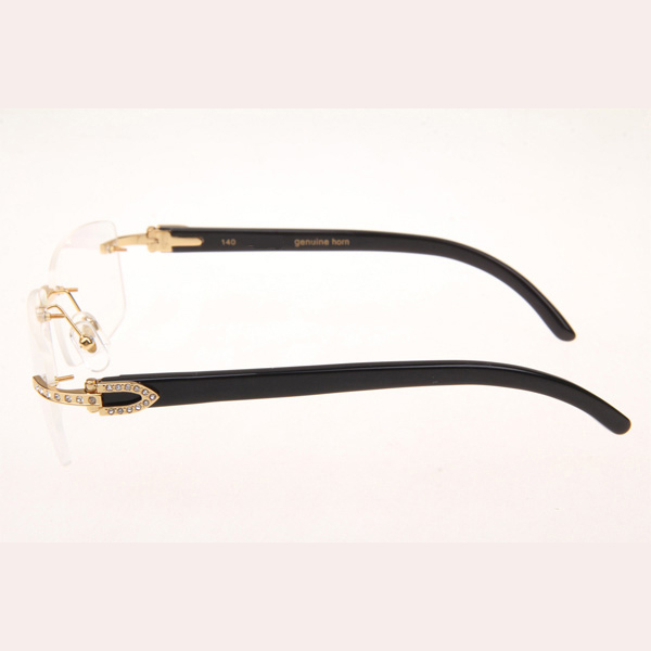 Cartier CT_3524012 Diamond Black Buffalo Eyeglasses In Gold - EUR FASHION