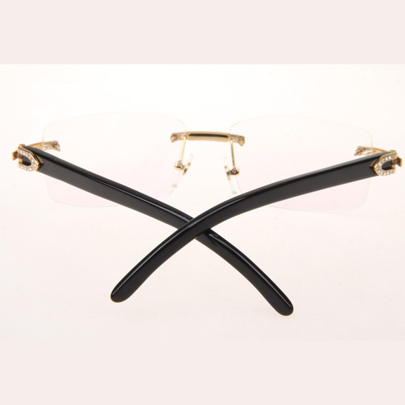 Cartier CT_3524012 Diamond Black Buffalo Eyeglasses In Gold - EUR FASHION