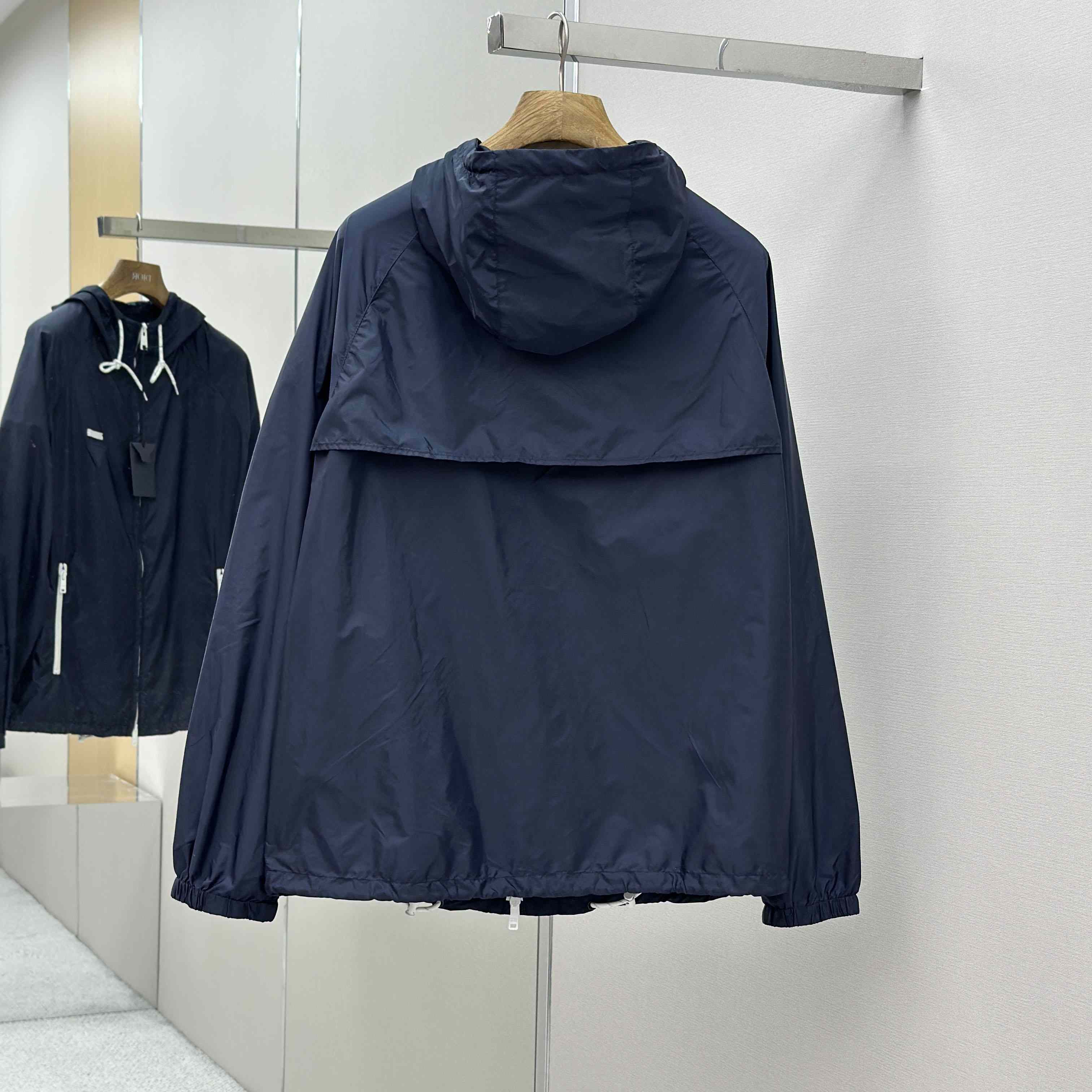 Prada Navy Blue Re-Nylon Wind Breaker - EUR FASHION