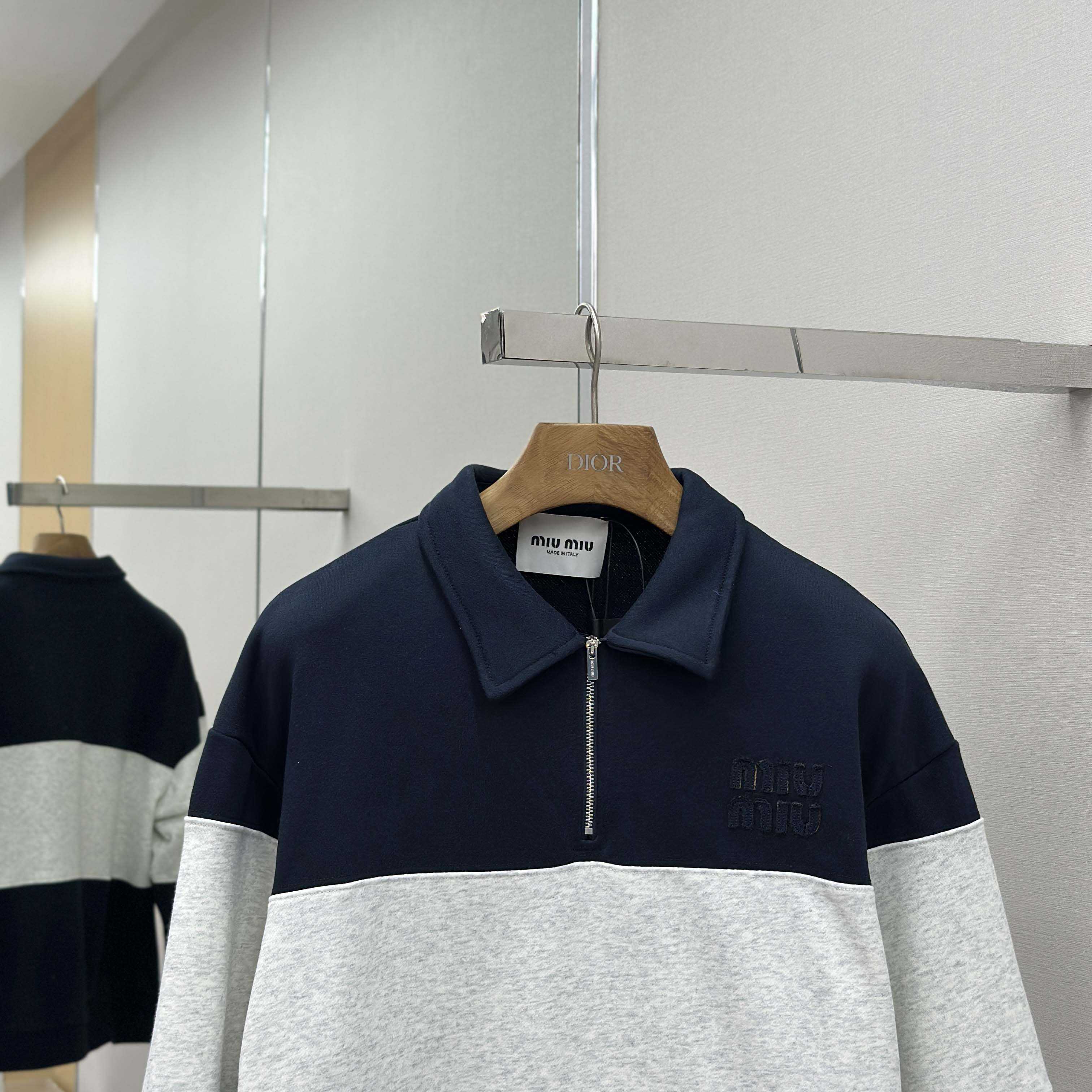 Miu Miu Half-zip Cotton Sweatshirt - EUR FASHION