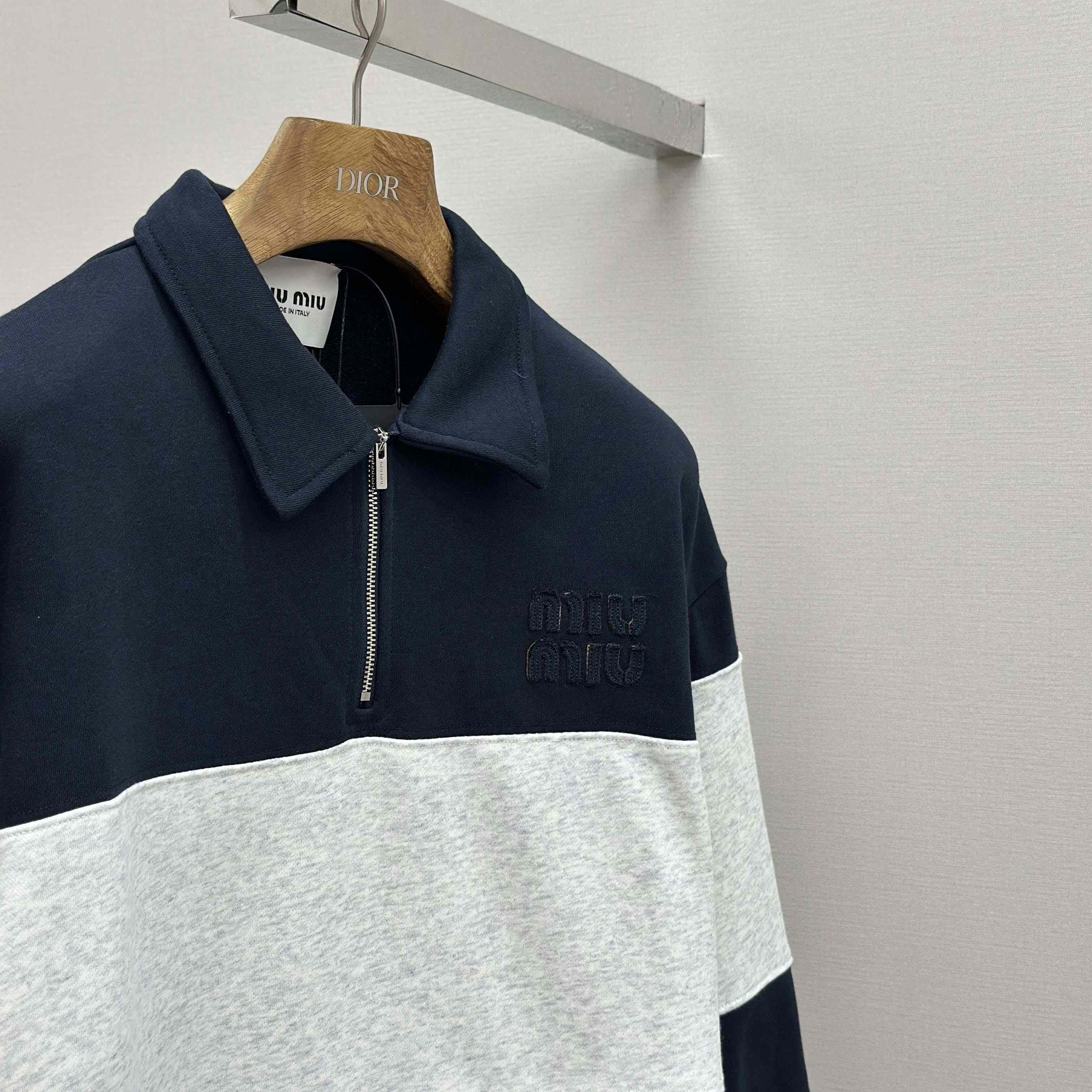 Miu Miu Half-zip Cotton Sweatshirt - EUR FASHION