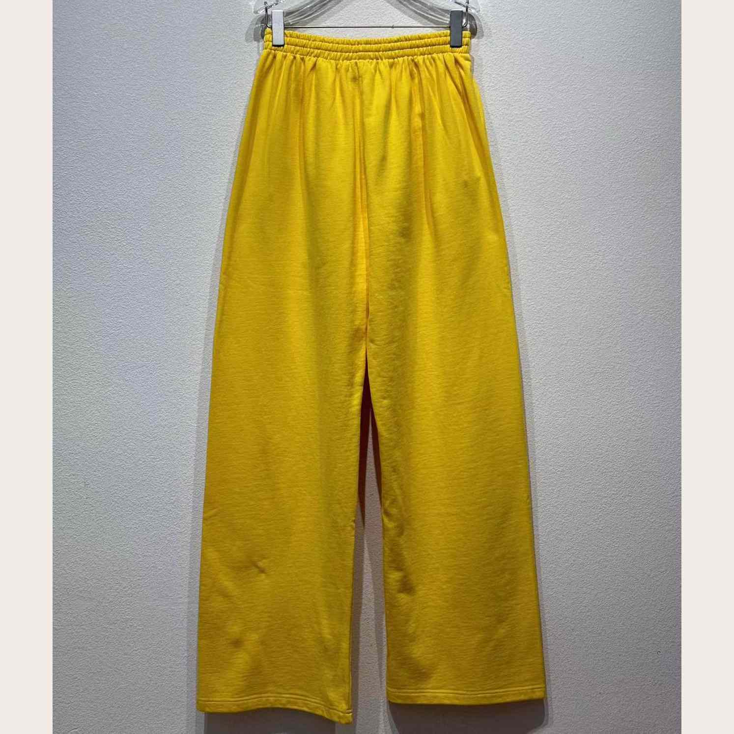 Balenciaga x Scholl Logo Embroidered Yellow Pants - EUR FASHION