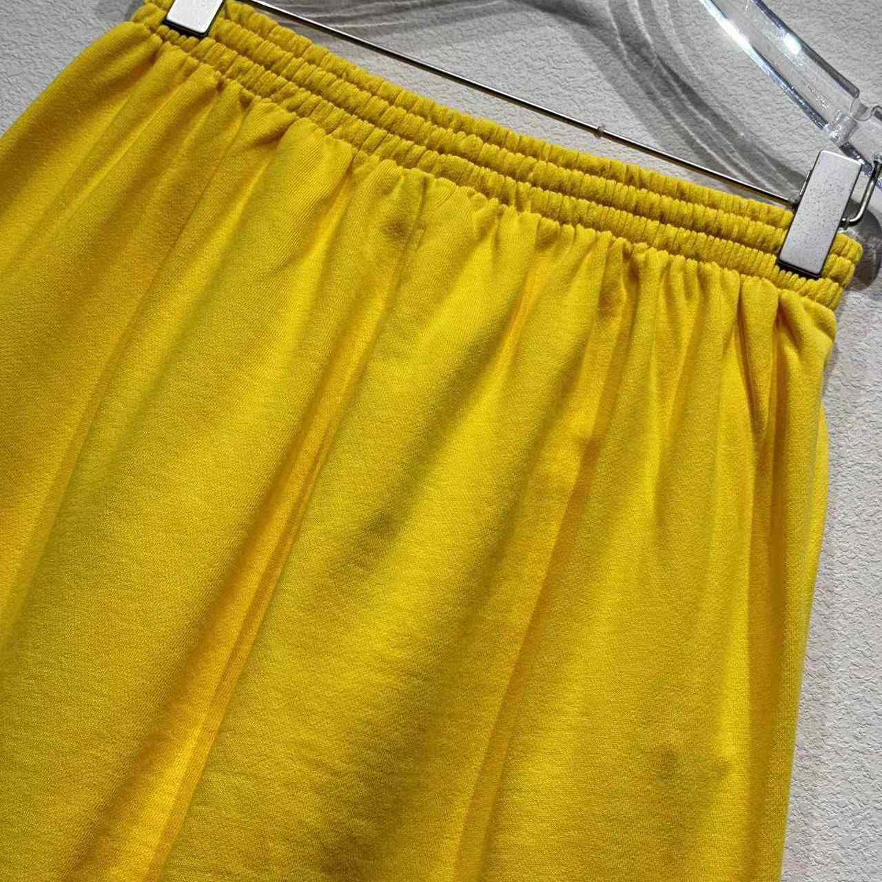 Balenciaga x Scholl Logo Embroidered Yellow Pants - EUR FASHION