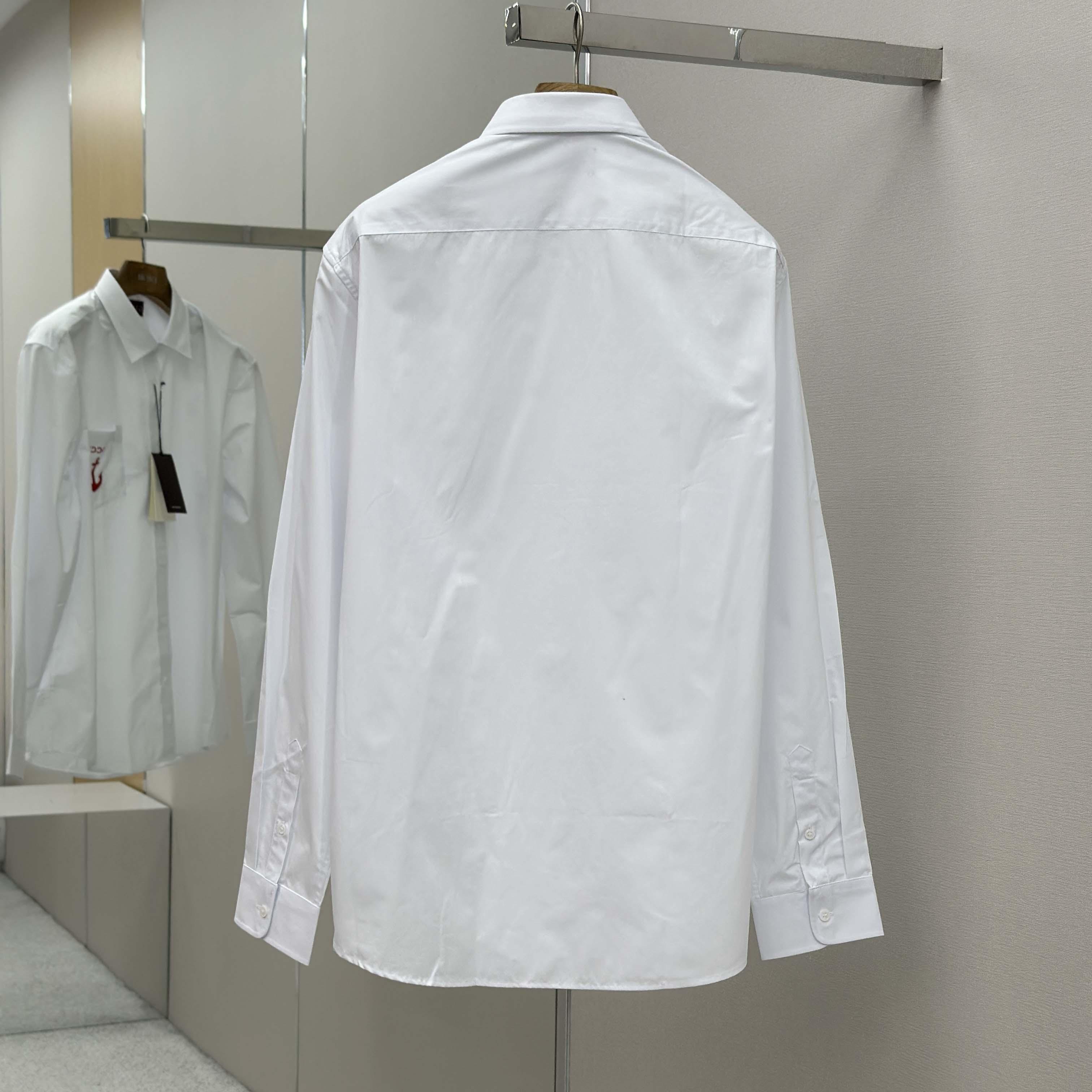 Gucci Cotton Poplin Shirt With Embroidery - EUR FASHION