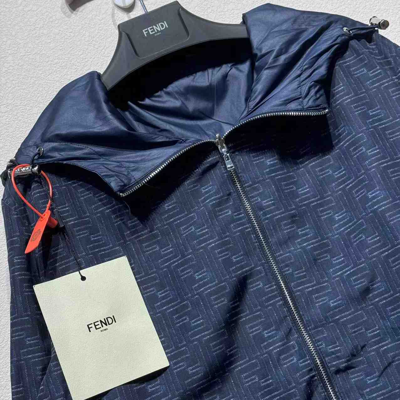 Fendi Blue FF Nylon Jacket - EUR FASHION