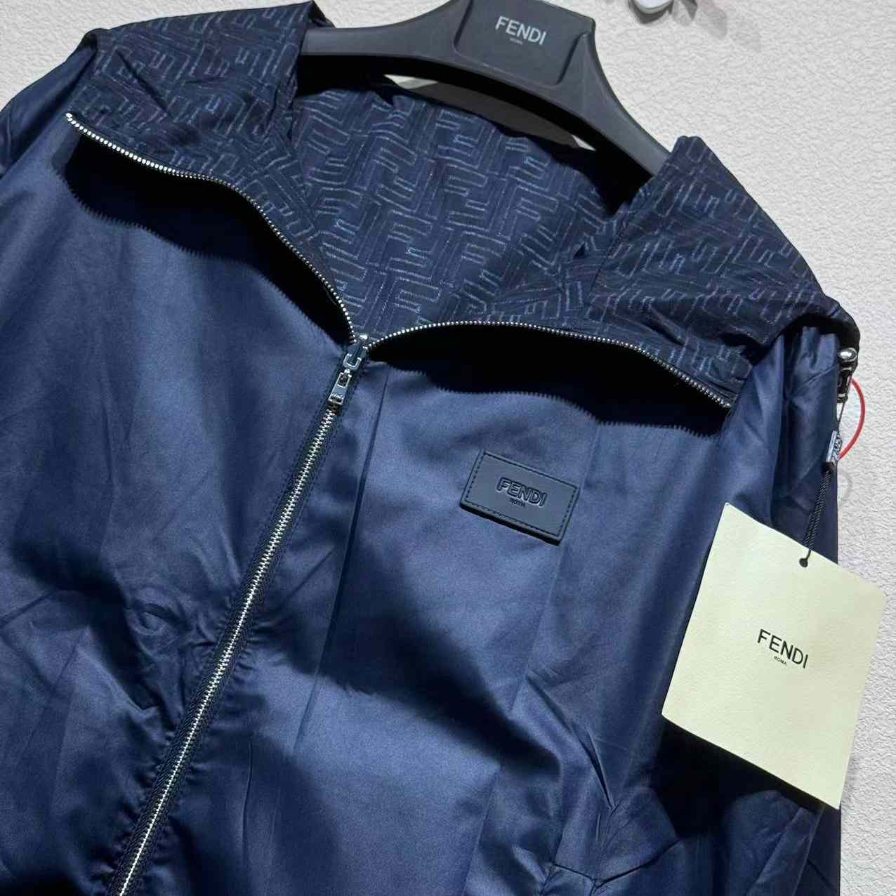 Fendi Blue FF Nylon Jacket - EUR FASHION