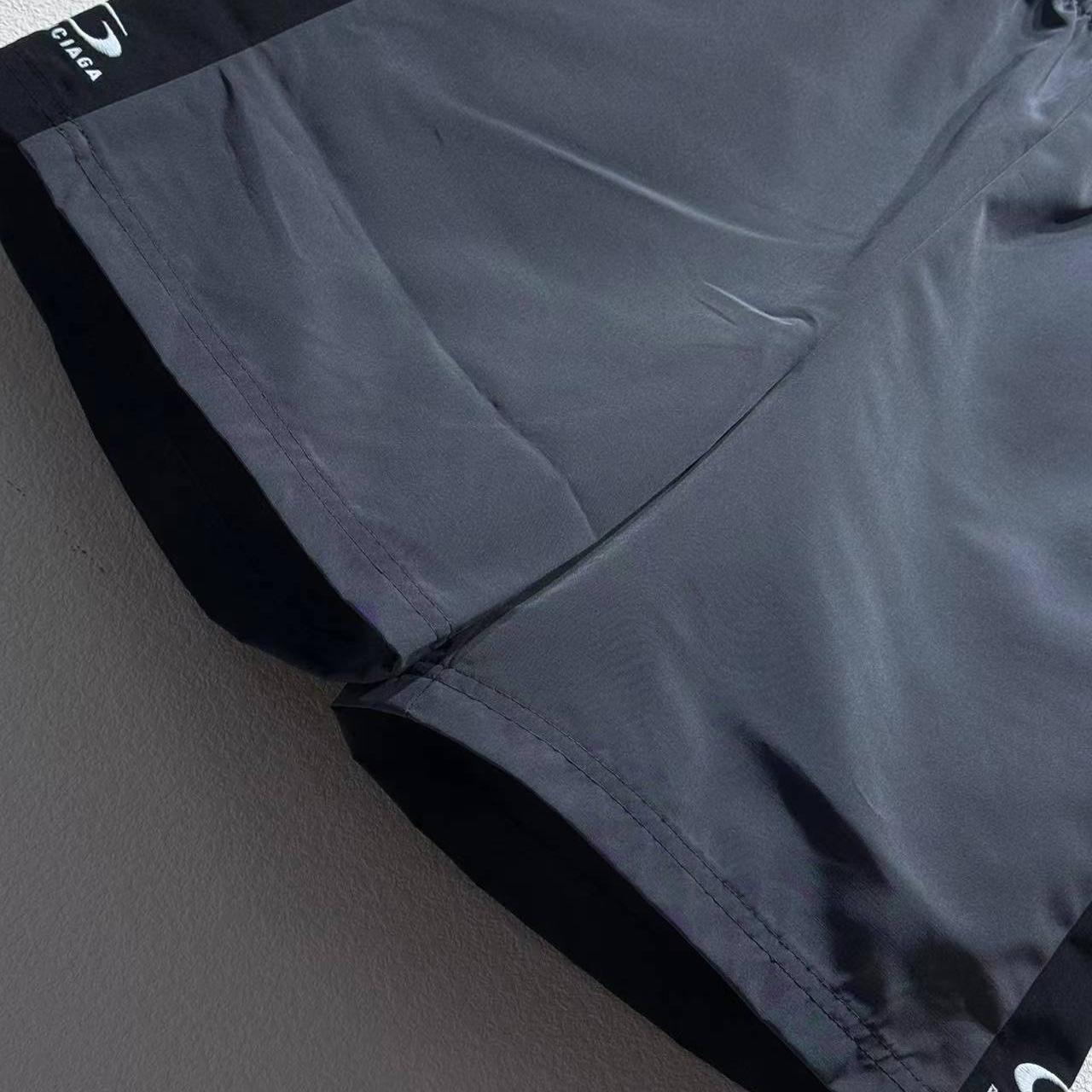 Balenciaga Loop Sports Icon Basketball Swim Shorts In Anthracite And Black - EUR FASHION