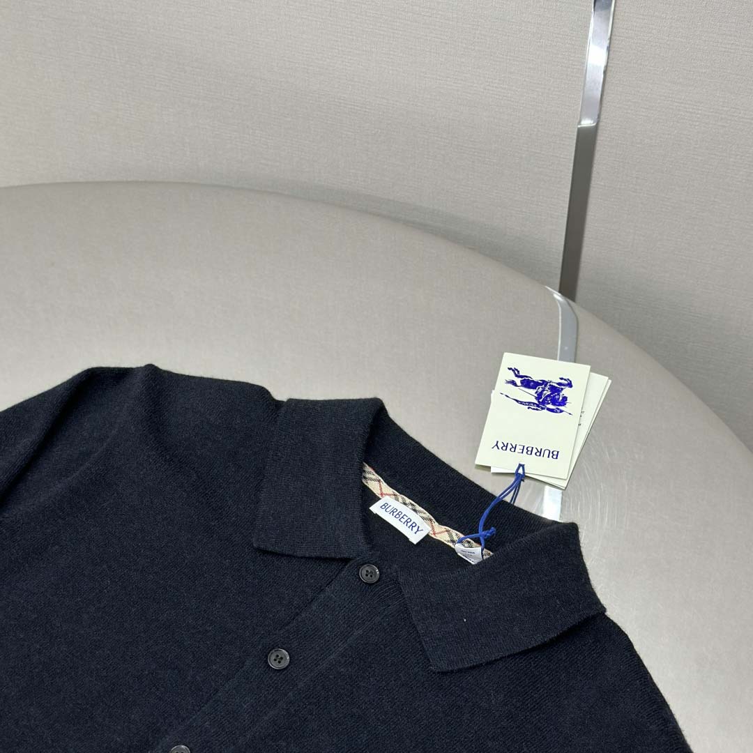 Burberry Long-sleeve Cashmere Blend Polo Shirt - EUR FASHION