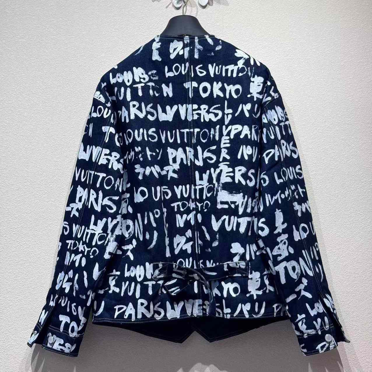Louis Vuitton Denim Collarless Jacket  1AILLL - EUR FASHION