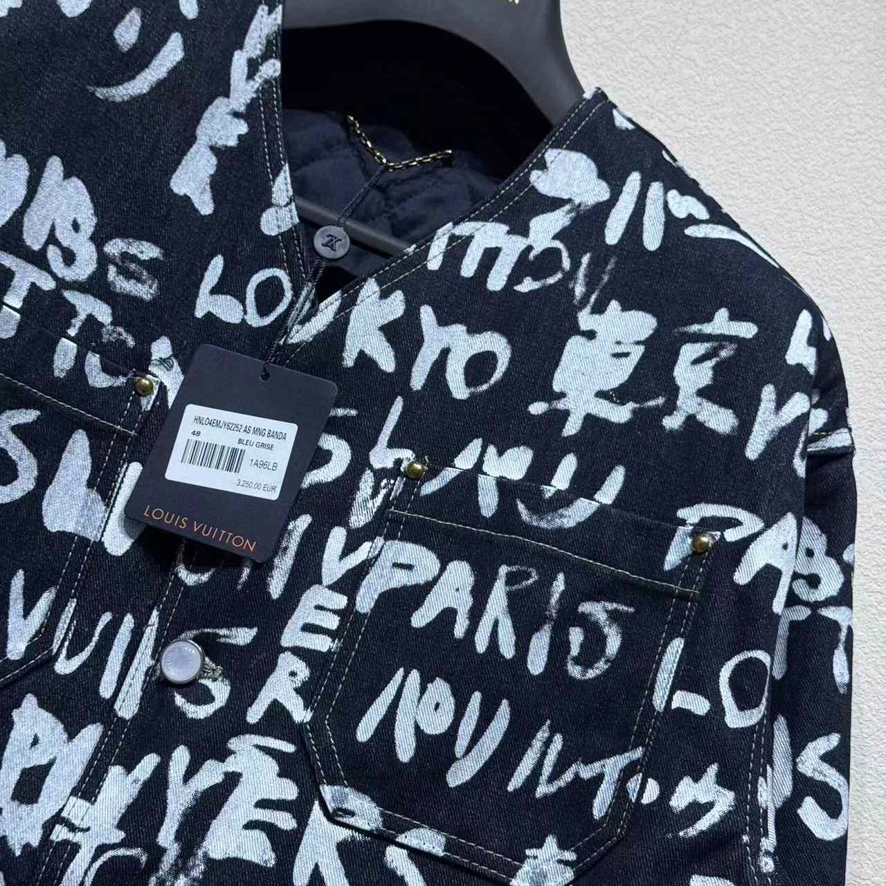 Louis Vuitton Denim Collarless Jacket  1AILLL - EUR FASHION