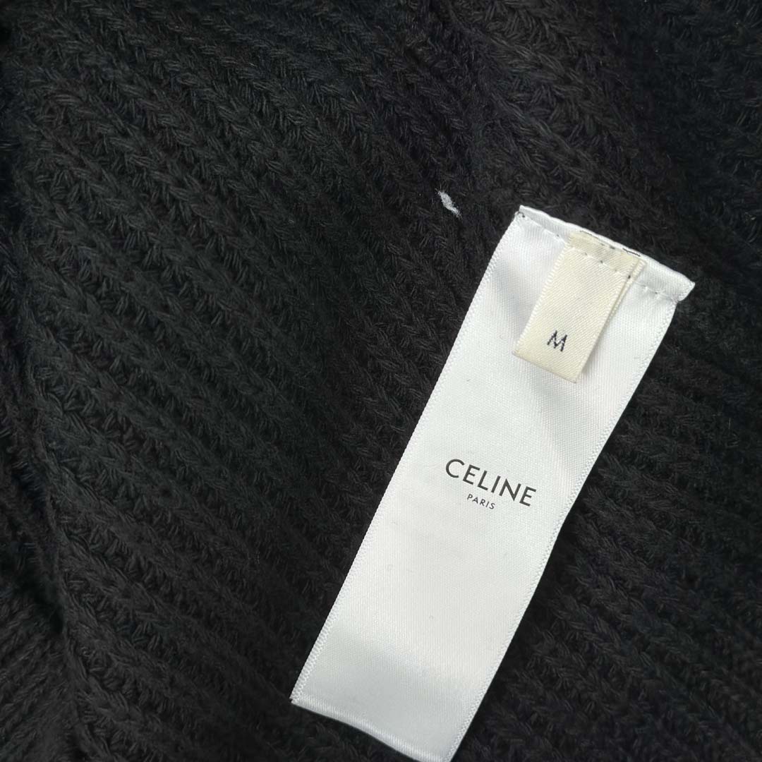 Celine Triomphe Trucker Sweater In Ribbed Wool  - EUR FASHION