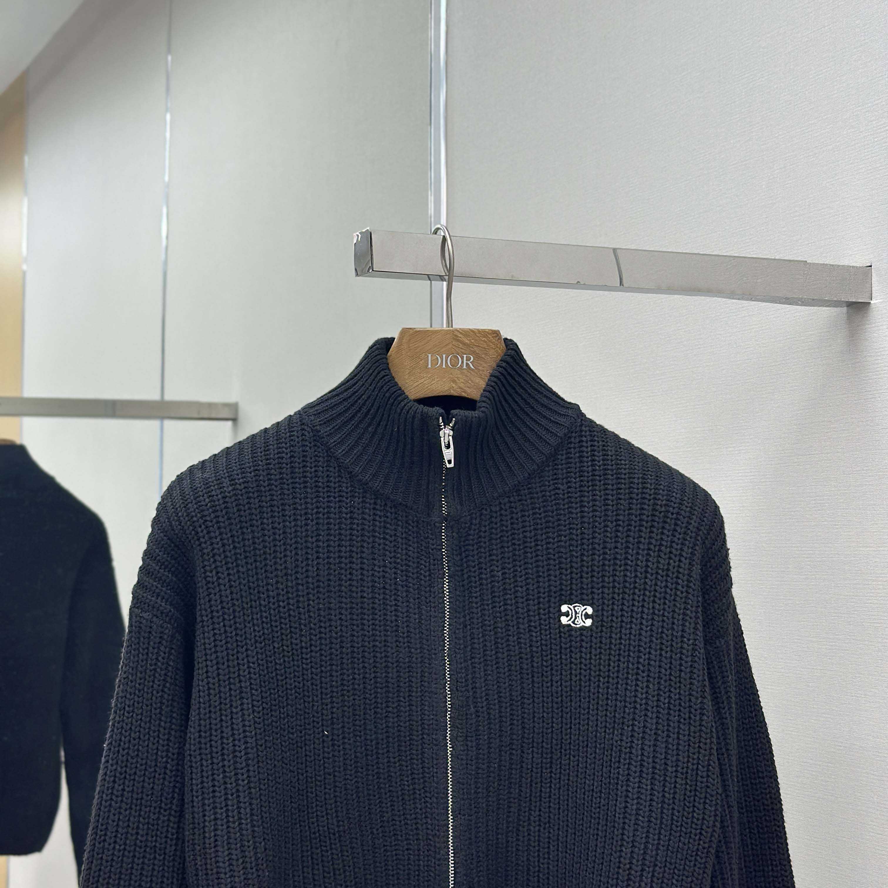 Celine Triomphe Trucker Sweater In Ribbed Wool  - EUR FASHION