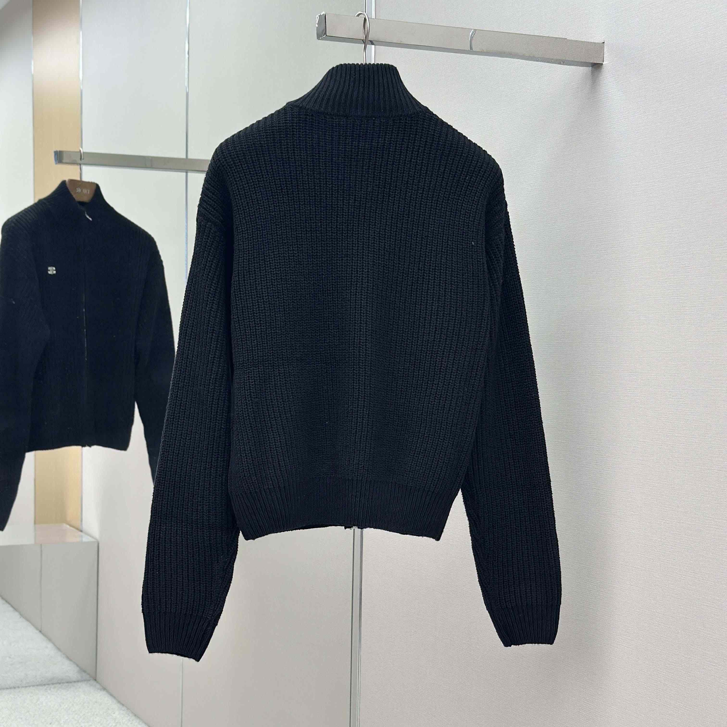Celine Triomphe Trucker Sweater In Ribbed Wool  - EUR FASHION