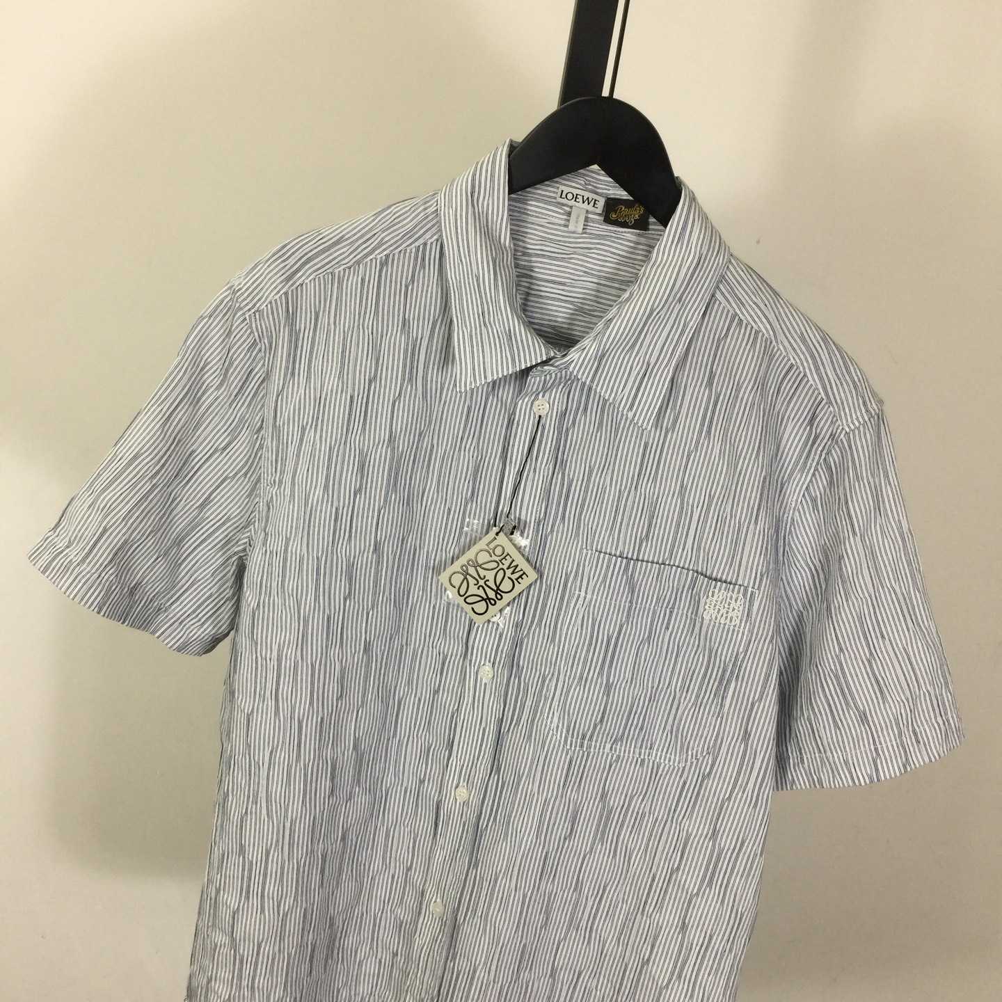 Loewe Striped Short-Sleeve Shirt 'Blue/White' - EUR FASHION