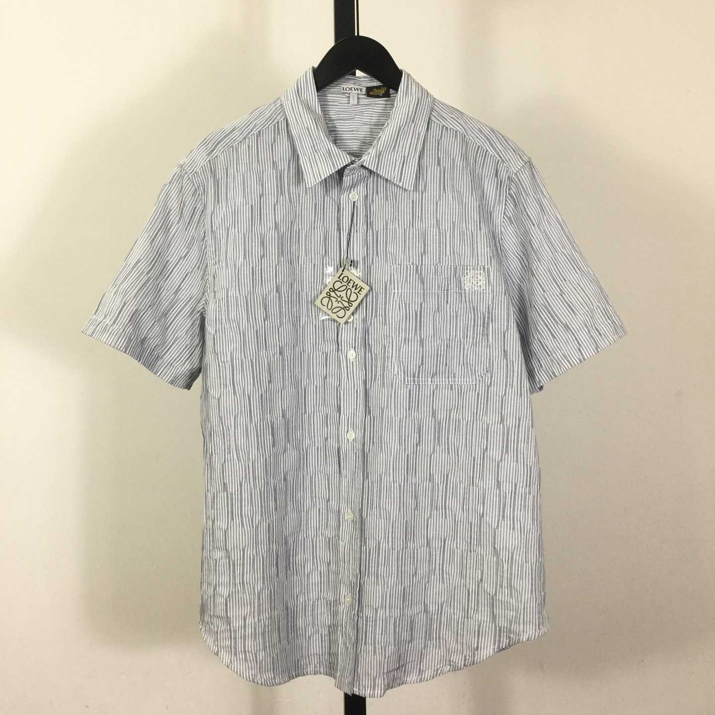 Loewe Striped Short-Sleeve Shirt 'Blue/White' - EUR FASHION