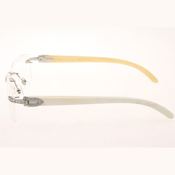 Cartier CT_3524012 Diamond White Buffalo Eyeglasses In Silver - EUR FASHION