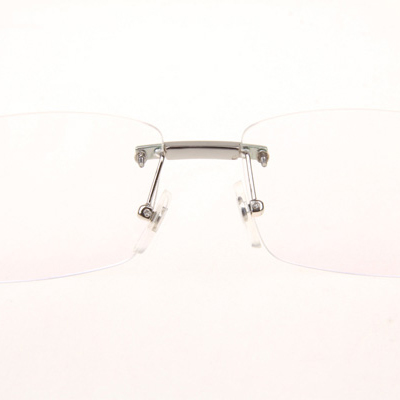 Cartier CT_3524012 Diamond White Buffalo Eyeglasses In Silver - EUR FASHION
